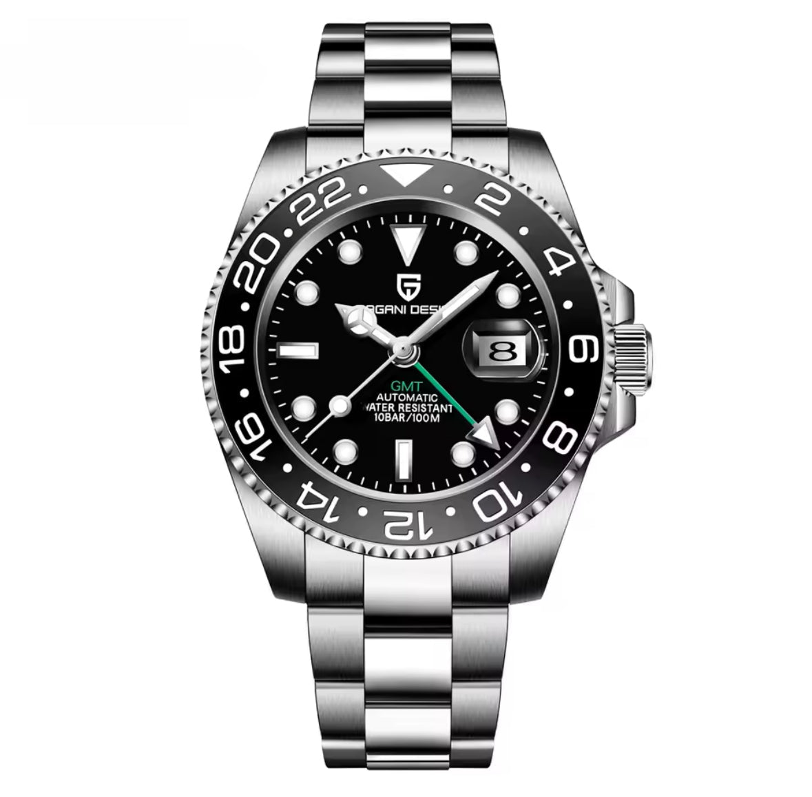 GMT Luxus Edelstahl Automatik Uhr