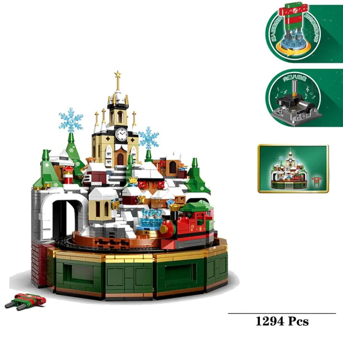 Rotierende Bauklotz Weihnachts Figuren