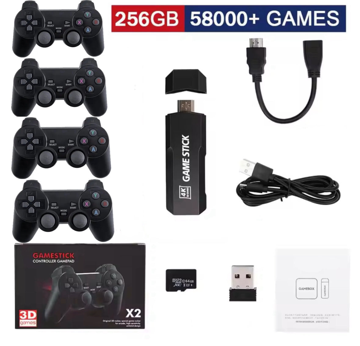 1-4 Spieler 4K UHD Retro Spiel Konsole
