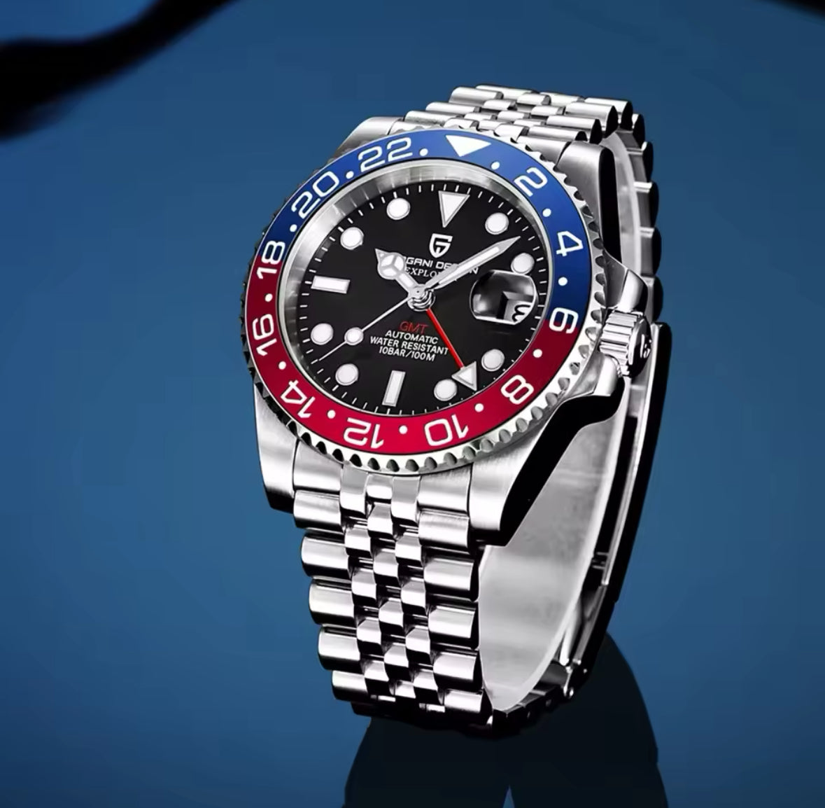 GMT Luxus Edelstahl Automatik Uhr