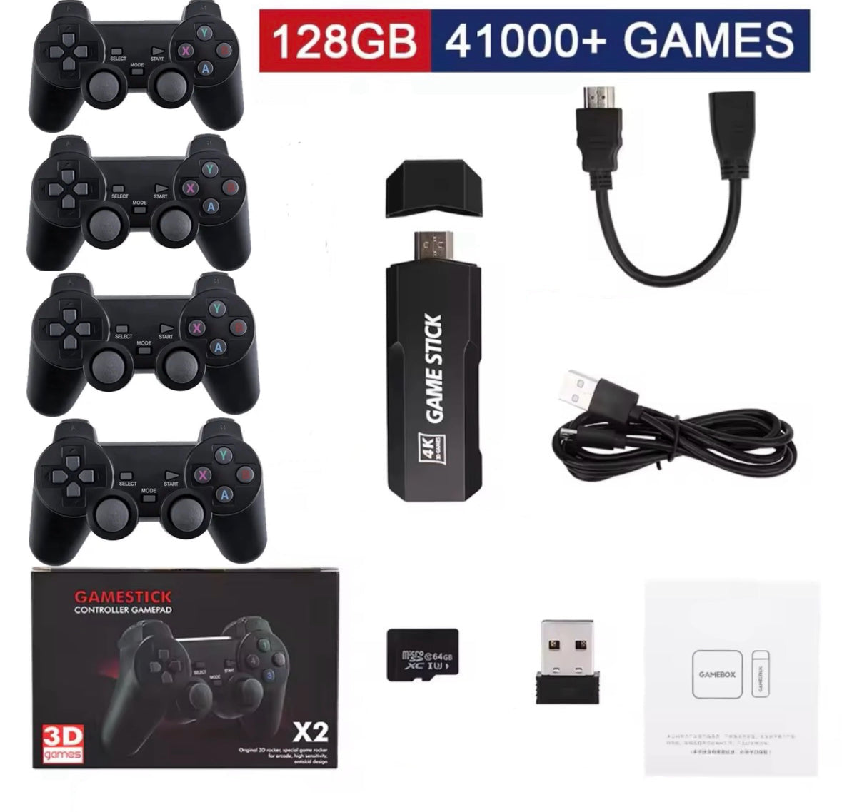 1-4 Spieler 4K UHD Retro Spiel Konsole