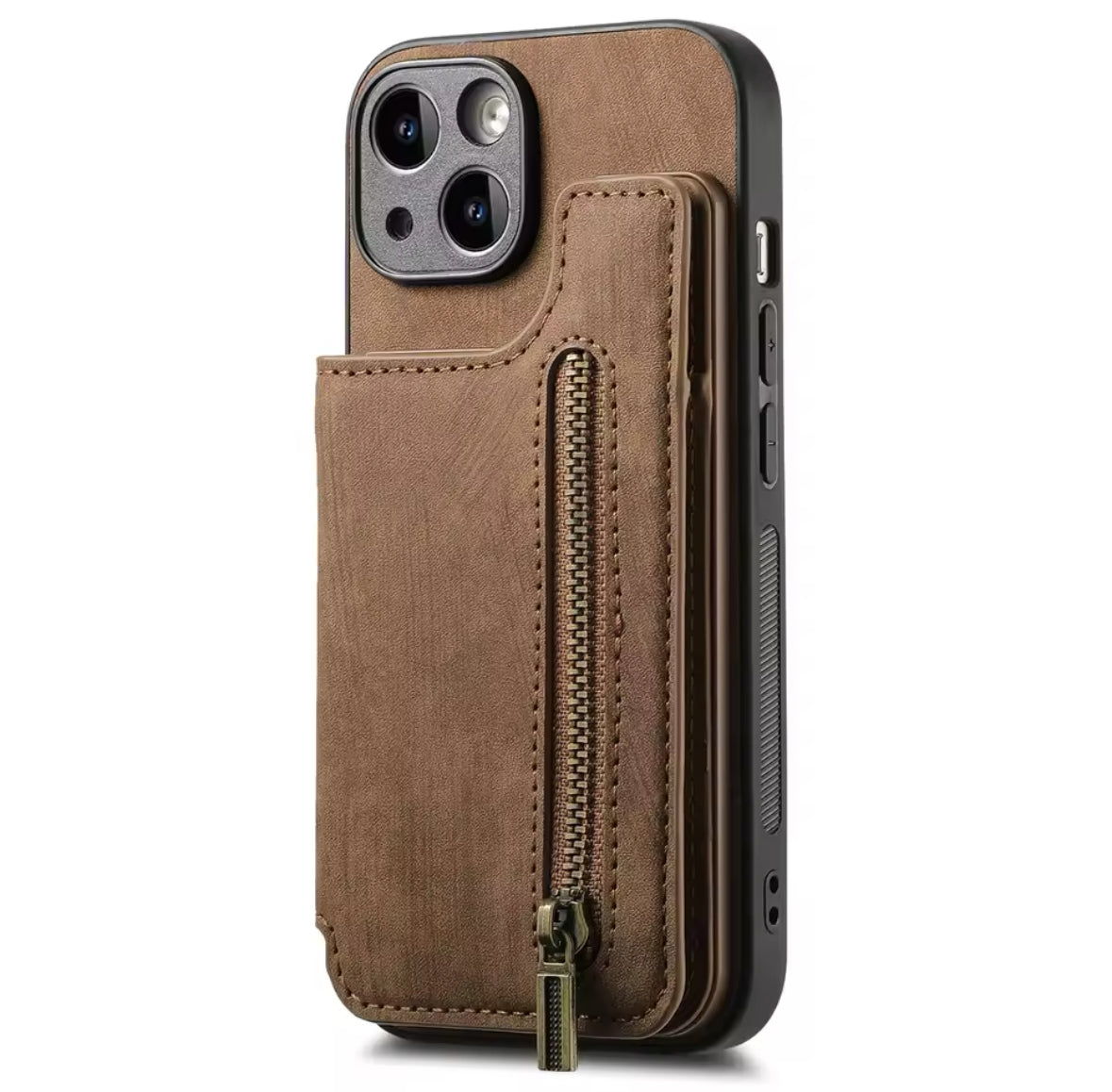 2 in 1 Wildleder iPhone Hülle mit Geldbörse