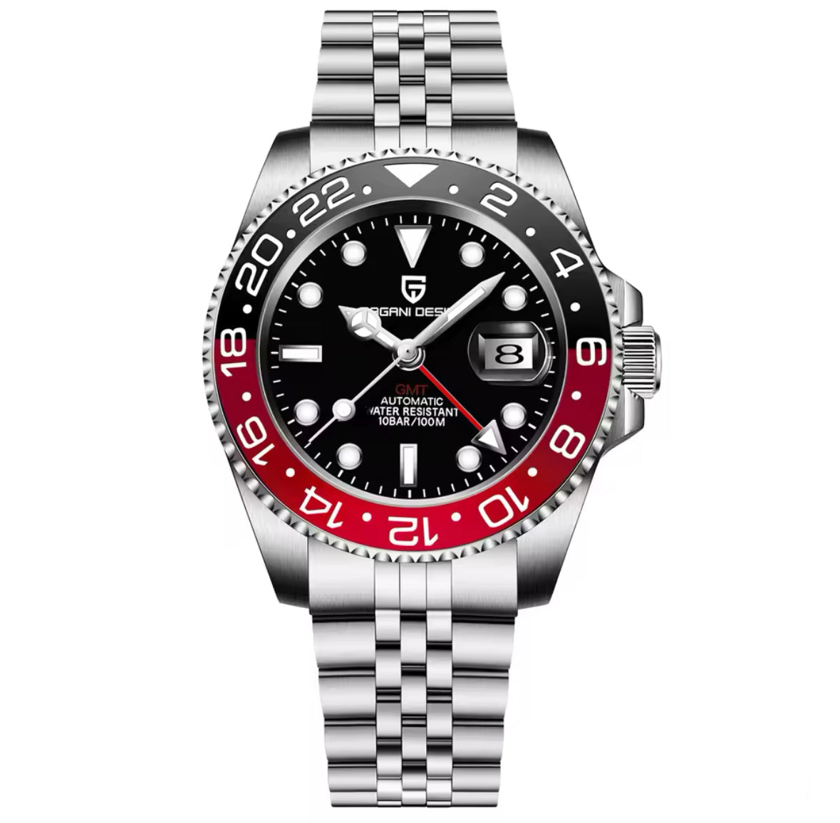 GMT Luxus Edelstahl Automatik Uhr