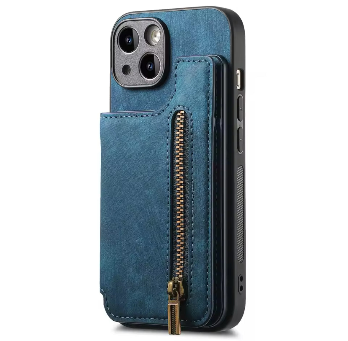 2 in 1 Wildleder iPhone Hülle mit Geldbörse