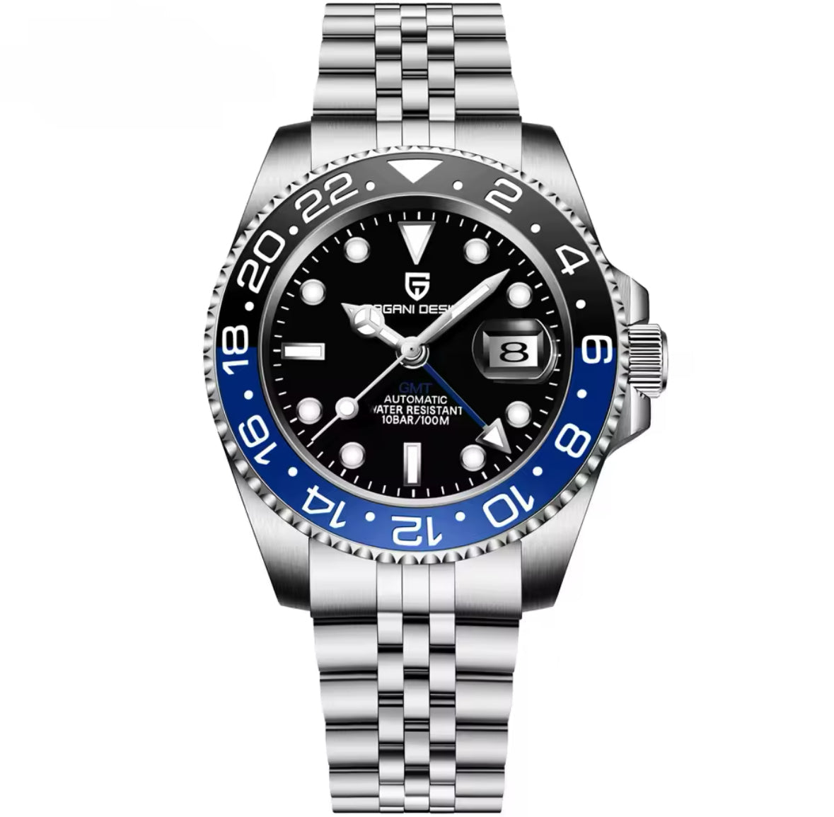 GMT Luxus Edelstahl Automatik Uhr
