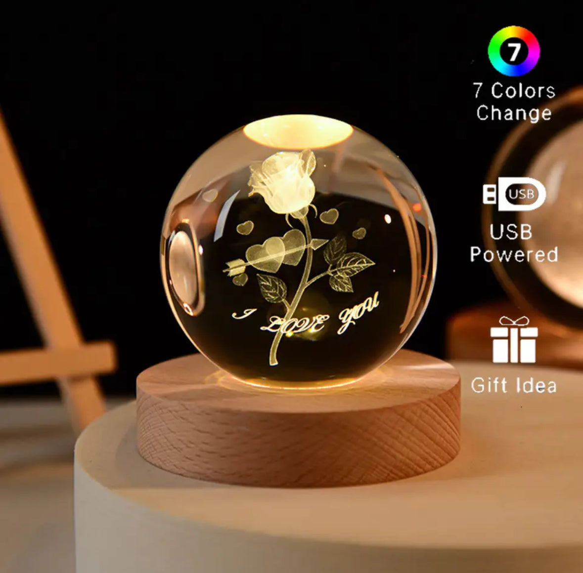 3D Kristall LED Kugel