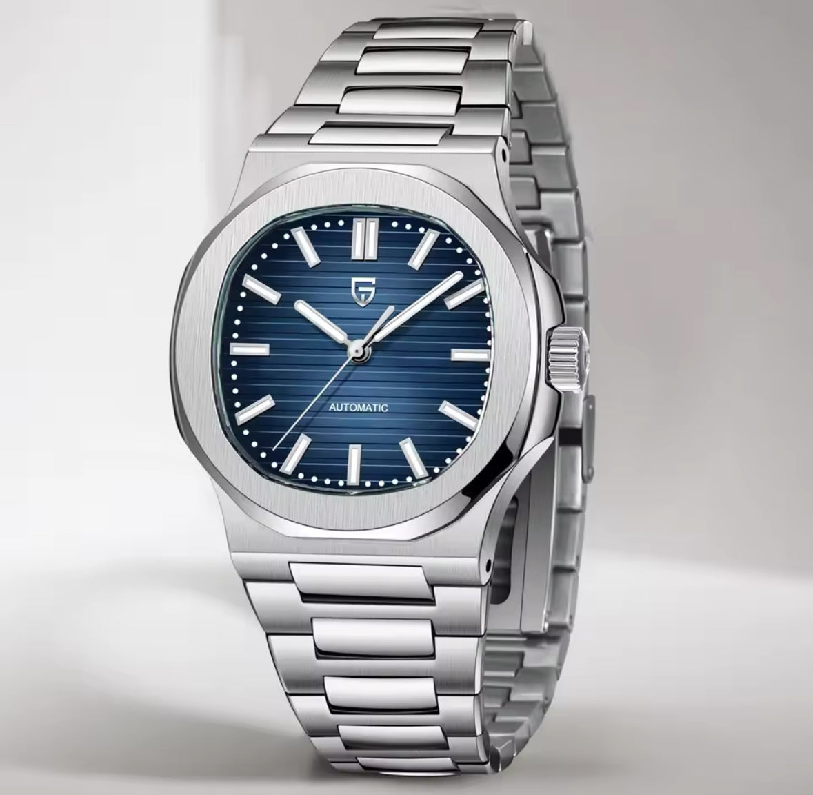 Luxuriöse Edelstahl Automatik Uhr mit Saphirglas