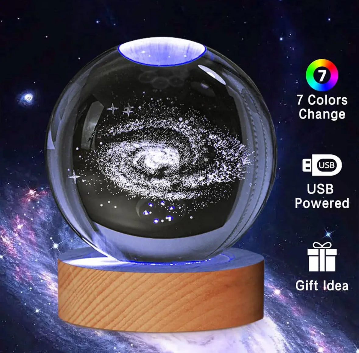 3D Kristall LED Kugel
