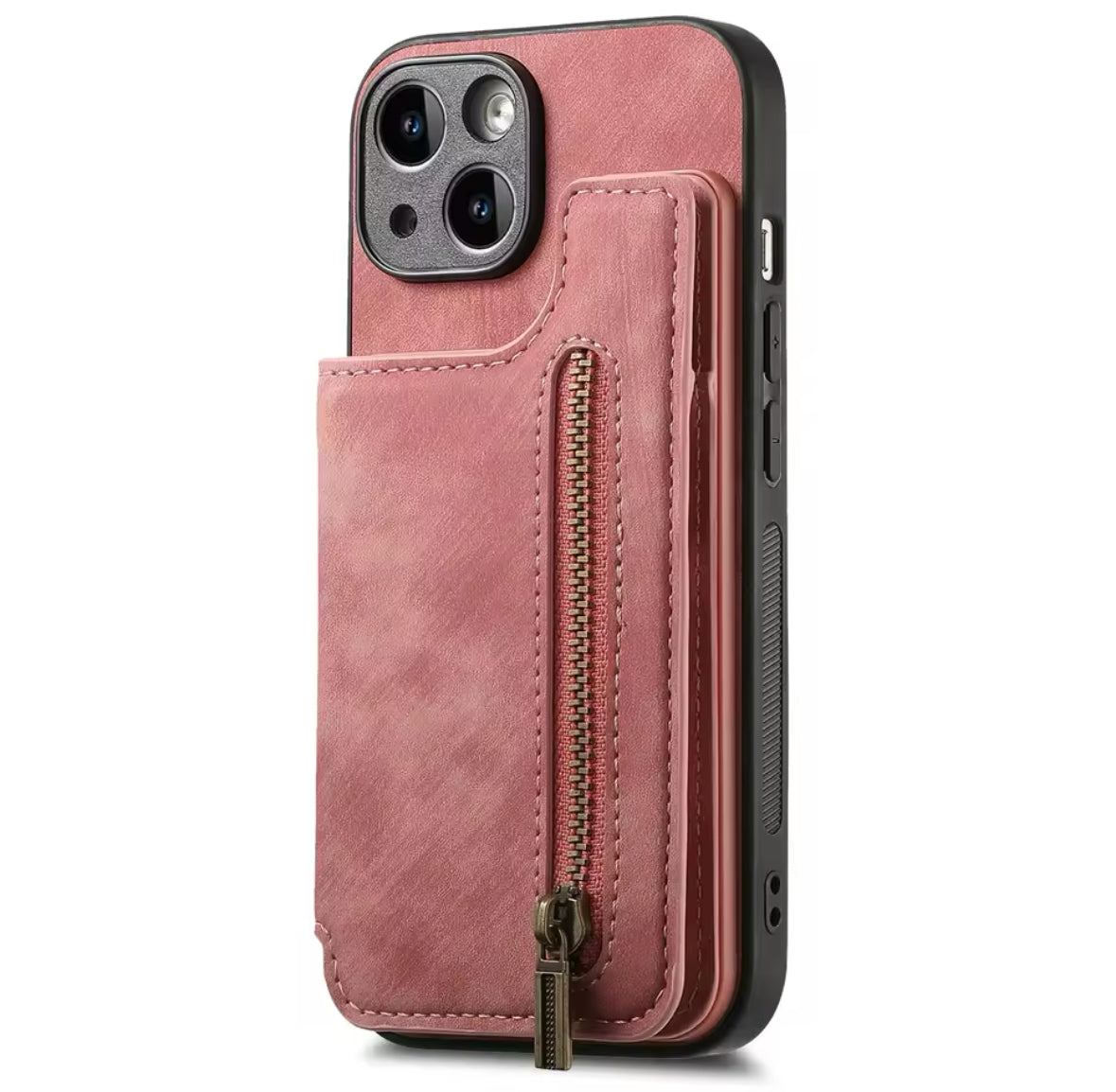 2 in 1 Wildleder iPhone Hülle mit Geldbörse