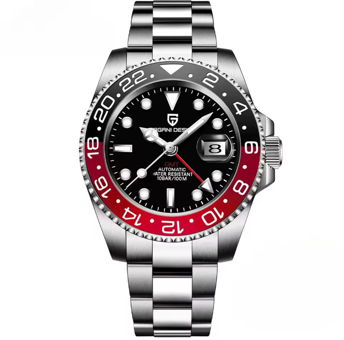 GMT Luxus Edelstahl Automatik Uhr