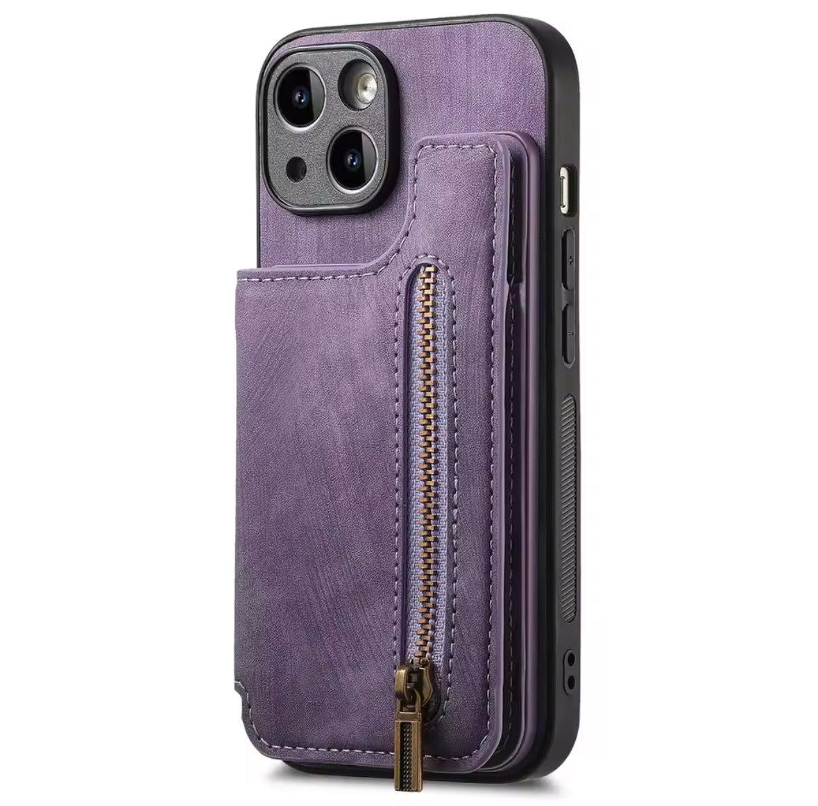 2 in 1 Wildleder iPhone Hülle mit Geldbörse