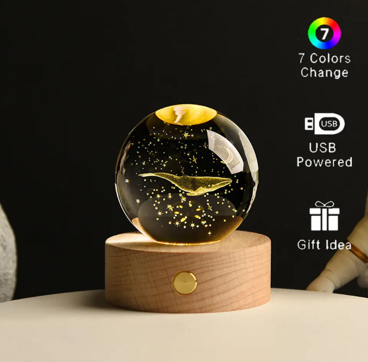 3D Kristall LED Kugel