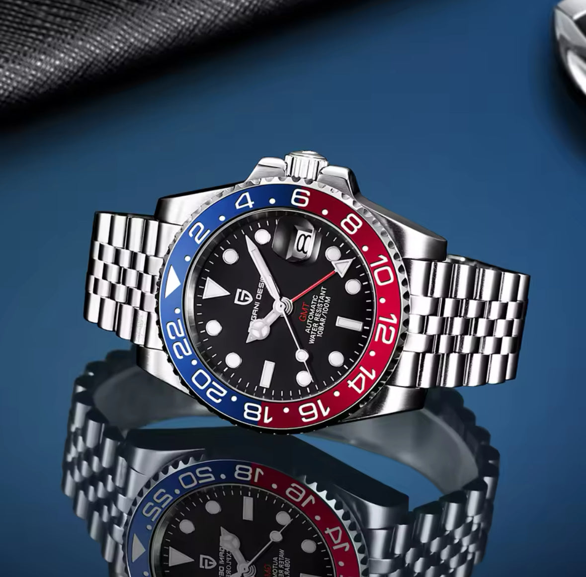 GMT Luxus Edelstahl Automatik Uhr