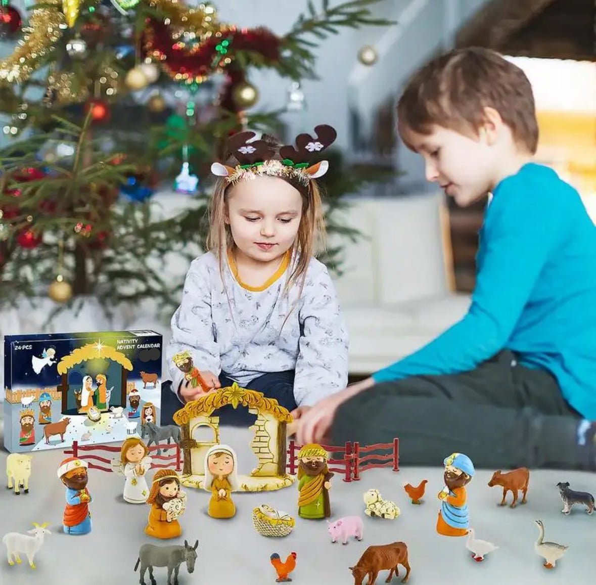 Christus Krippen Weihnachtsabend Adventskalender