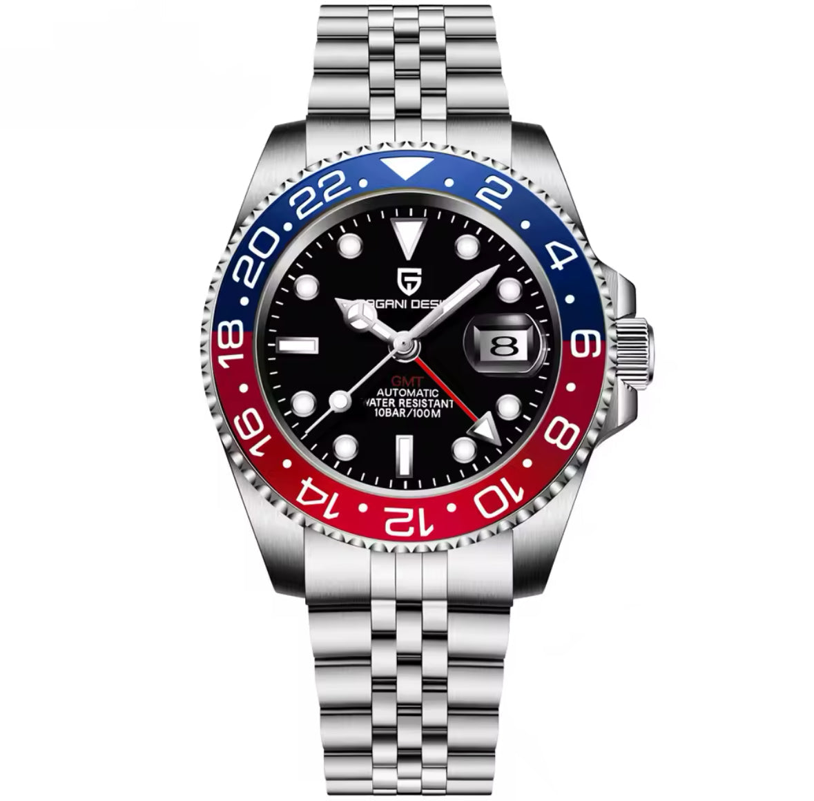 GMT Luxus Edelstahl Automatik Uhr