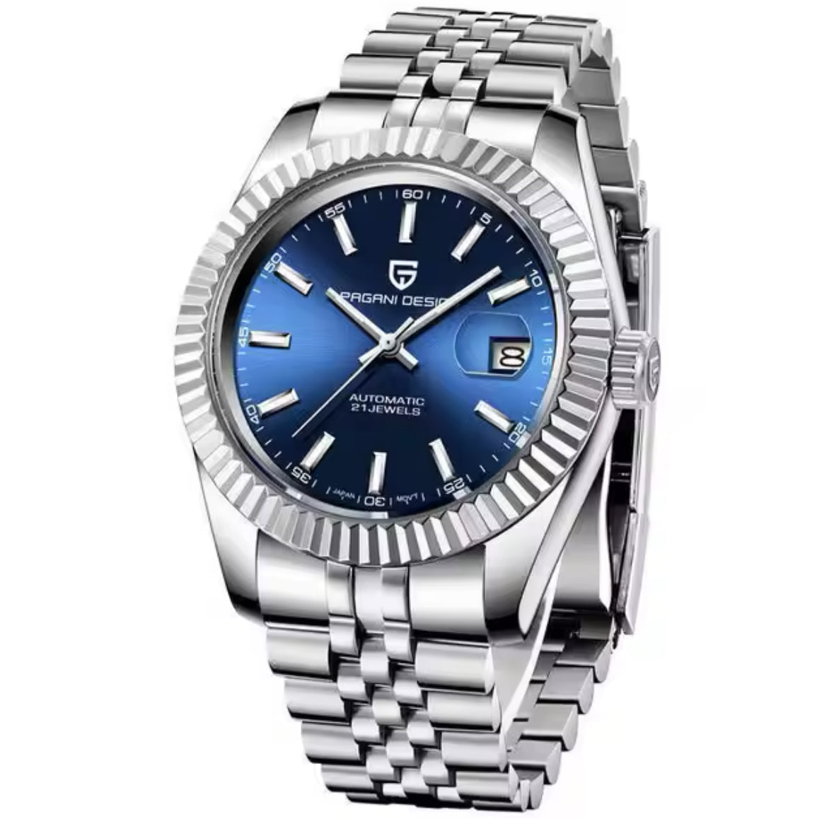 Luxus Edelstahl Automatik Uhr mit Datum