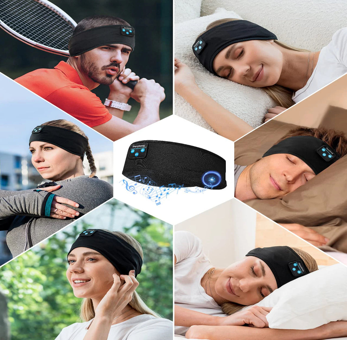 Stirnband mit integrierten Kopfhörern