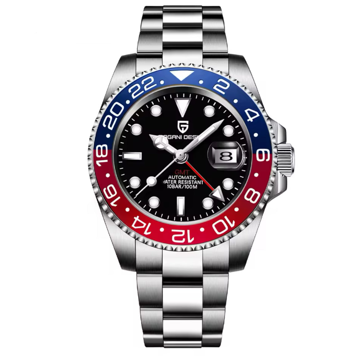 GMT Luxus Edelstahl Automatik Uhr