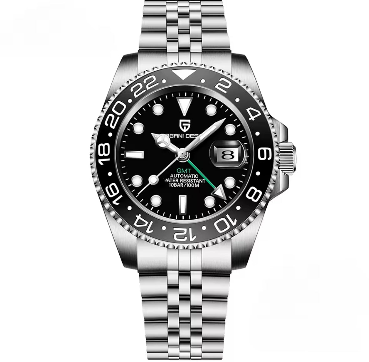 GMT Luxus Edelstahl Automatik Uhr