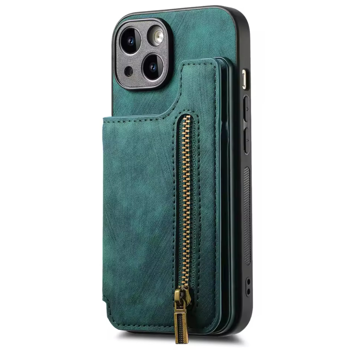 2 in 1 Wildleder iPhone Hülle mit Geldbörse