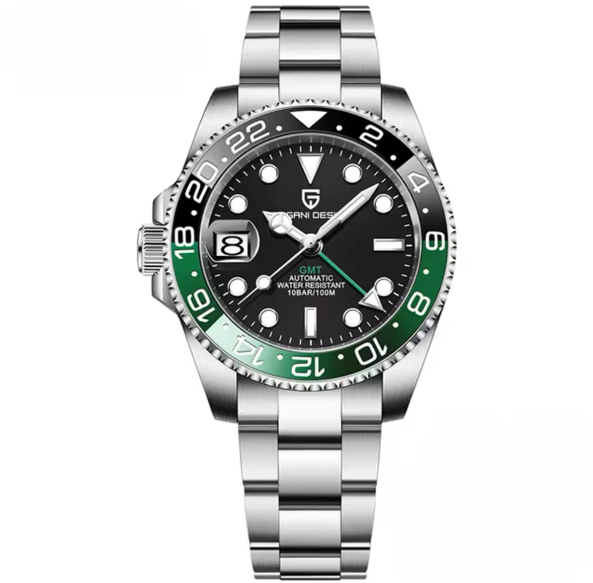 GMT Luxus Edelstahl Automatik Uhr