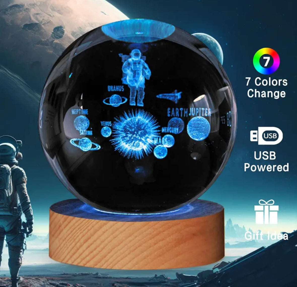 3D Kristall LED Kugel