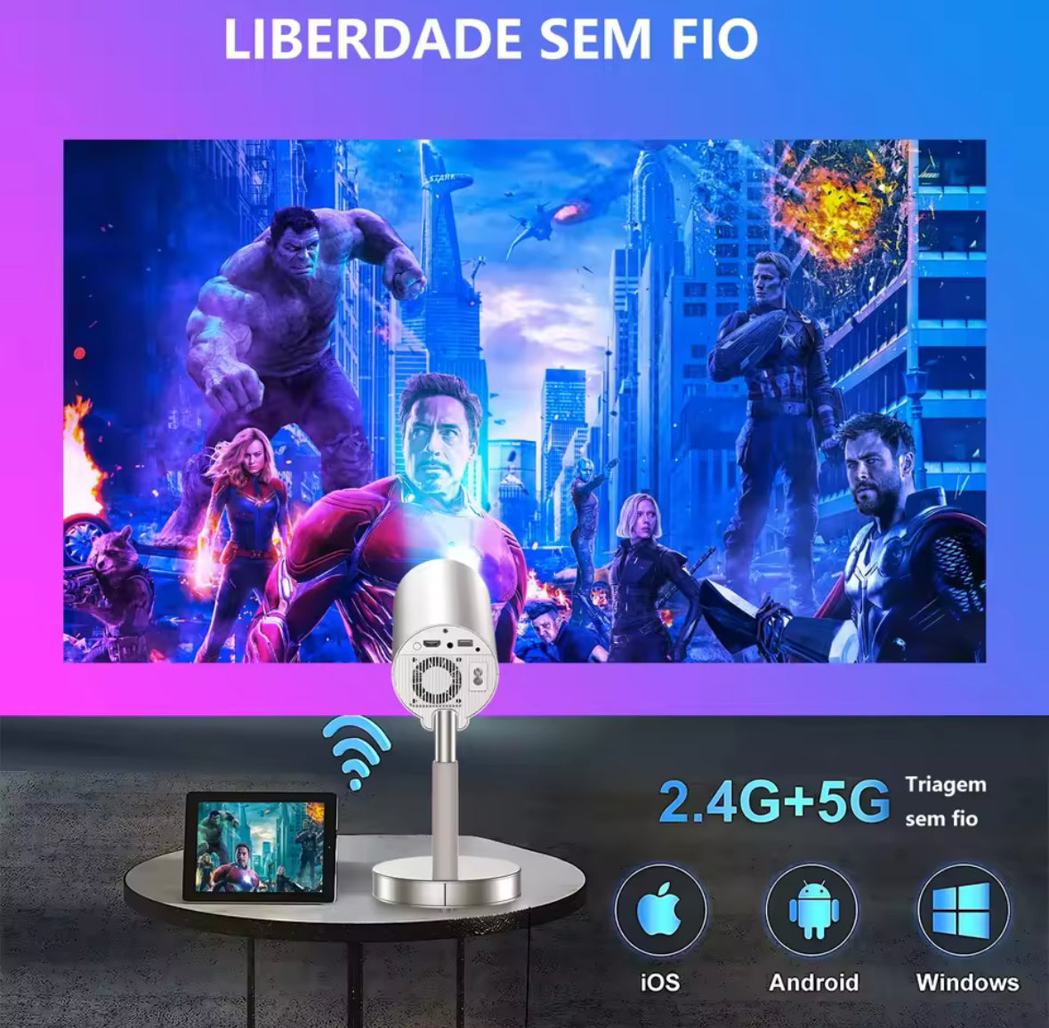 Ausfahrbarer 4K Smart HD Beamer