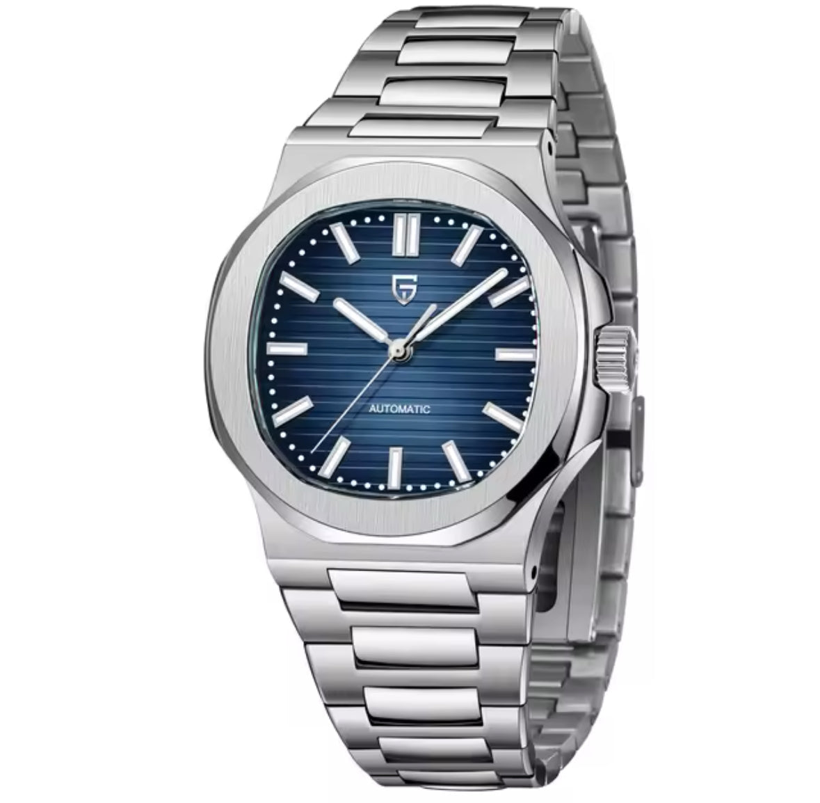 Luxuriöse Edelstahl Automatik Uhr mit Saphirglas