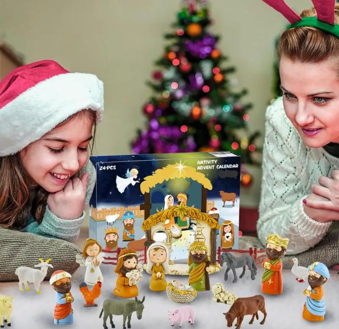 Christus Krippen Weihnachtsabend Adventskalender