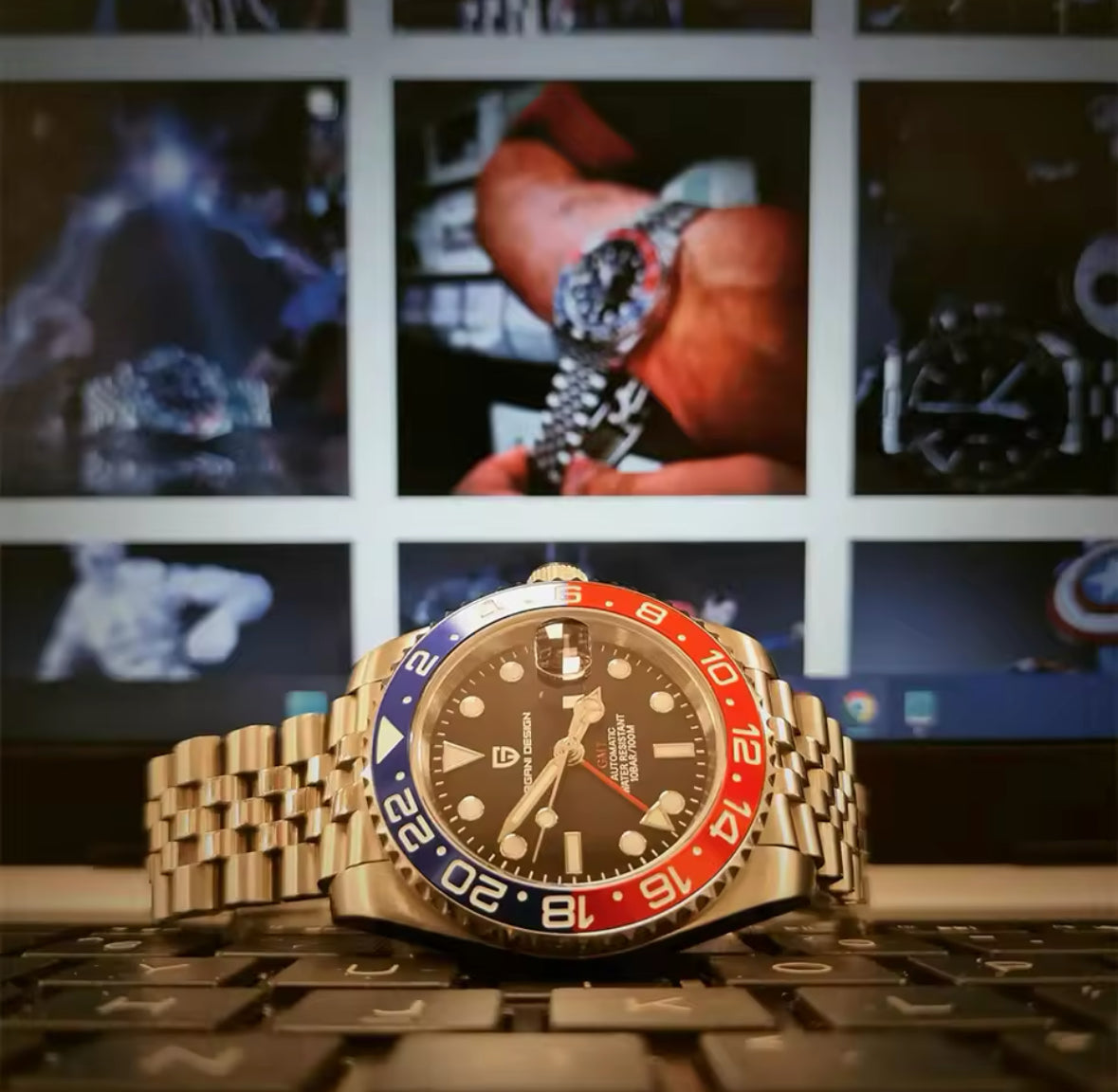 GMT Luxus Edelstahl Automatik Uhr