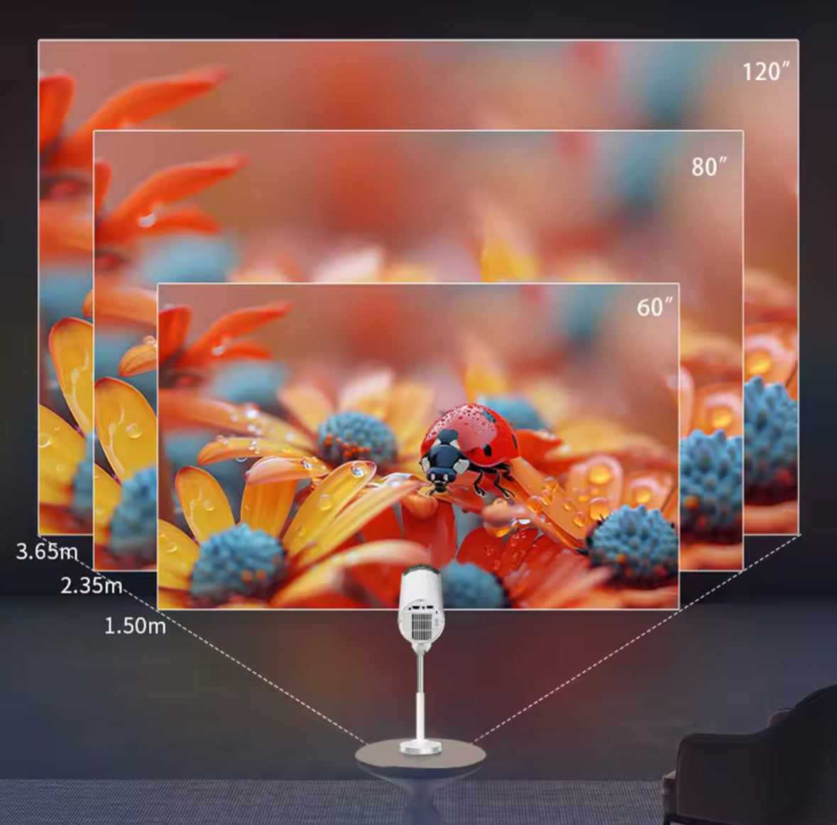 Ausfahrbarer 4K Smart HD Beamer