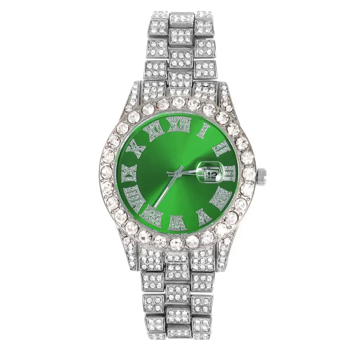 Iced Out Quarz Uhr Rund