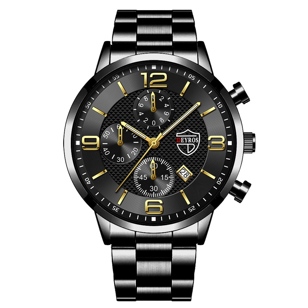 Business Uhr Quarz Stahl Band