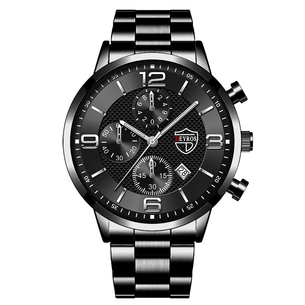 Business Uhr Quarz Stahl Band