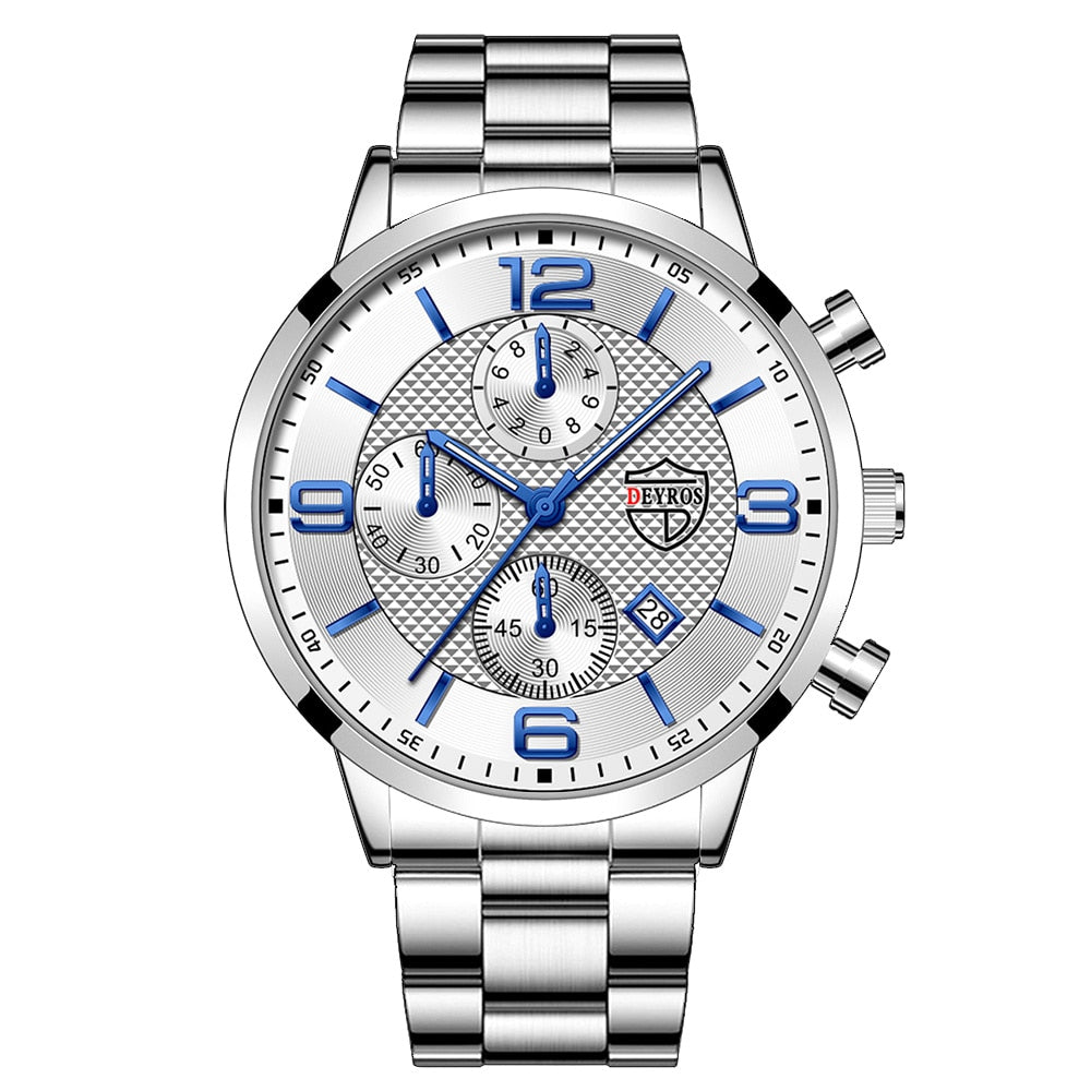 Business Uhr Quarz Stahl Band