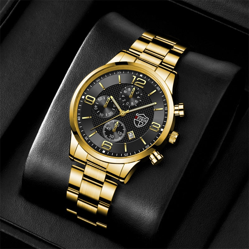 Business Uhr Quarz Stahl Band
