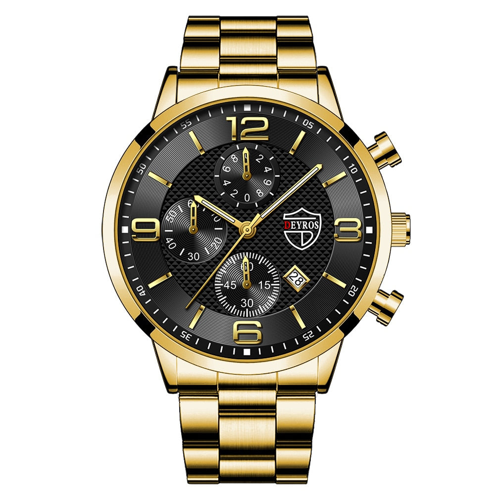 Business Uhr Quarz Stahl Band