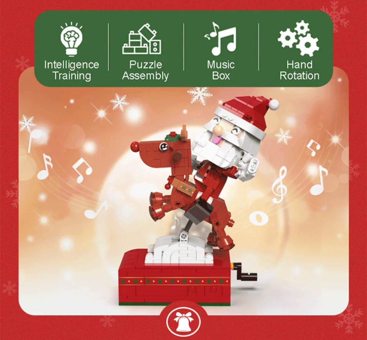 Rotierende Bauklotz Weihnachts Figuren