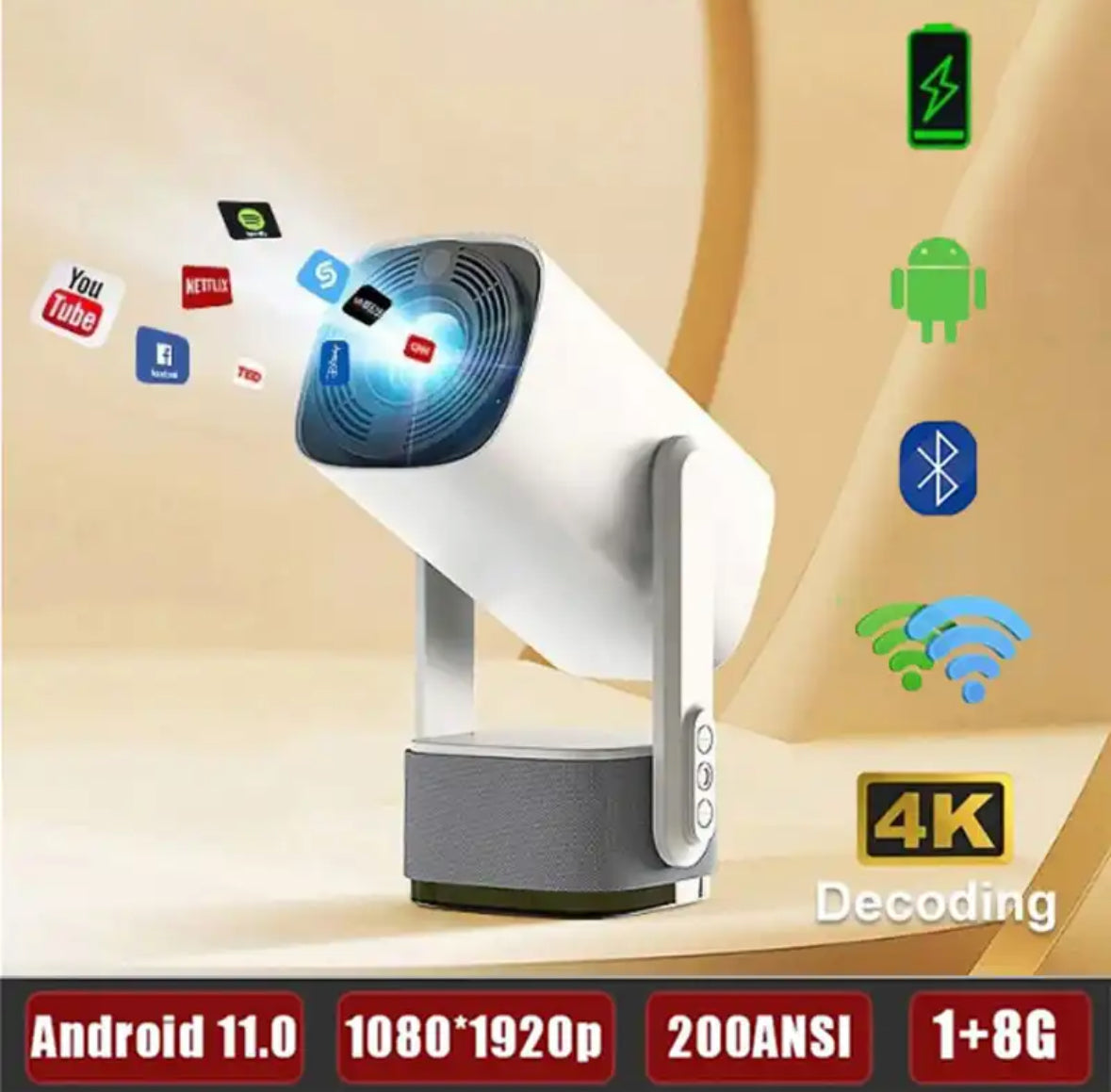 Mobiler Smart Beamer mit Akku