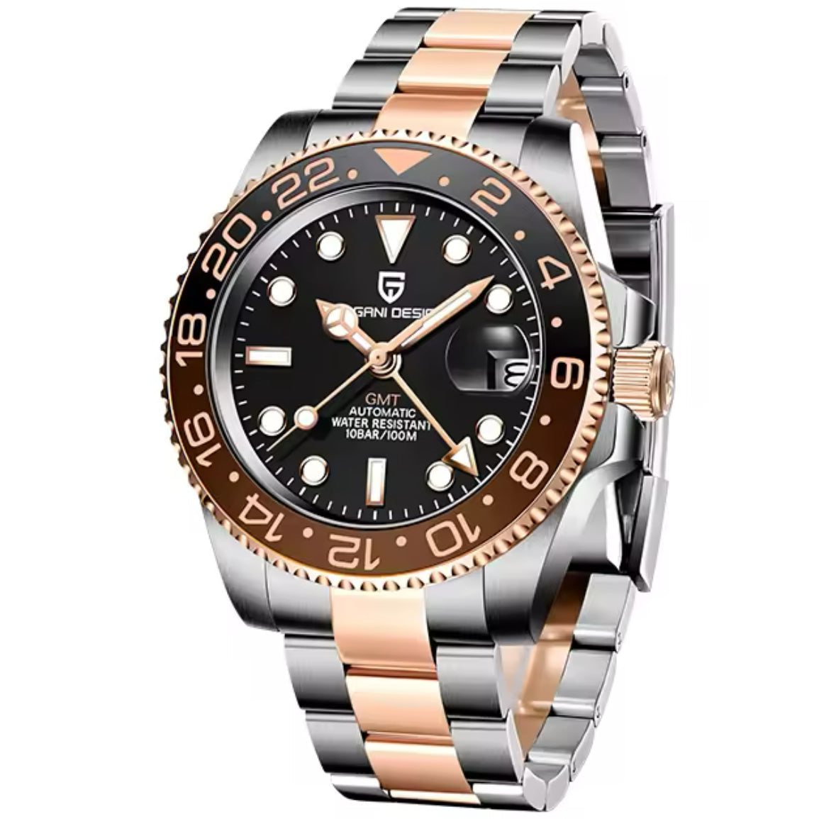 GMT Luxus Edelstahl Automatik Uhr