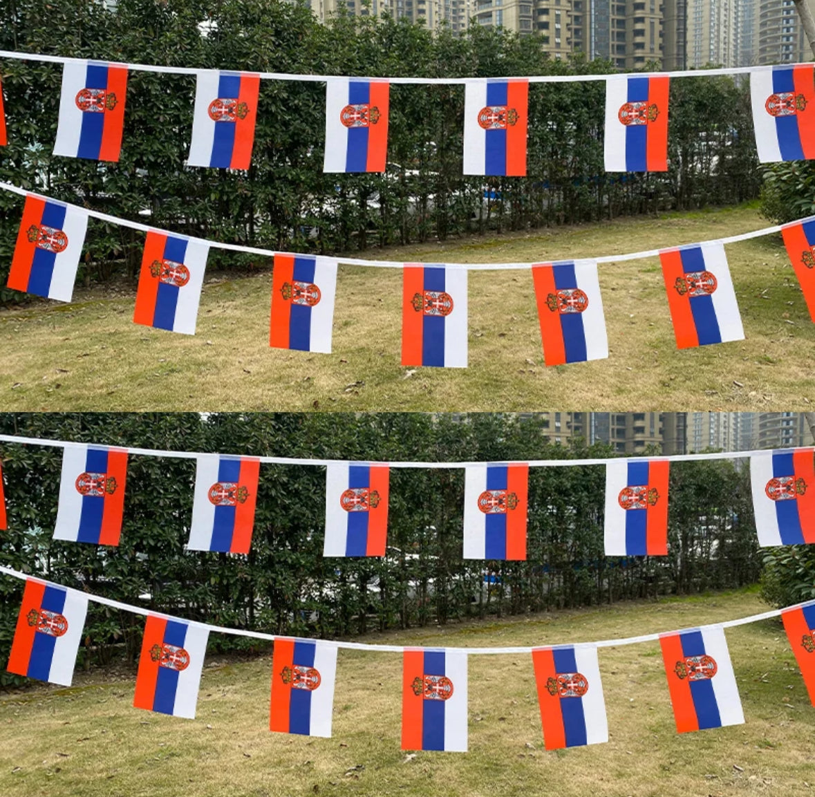 Flaggenkette von Ländern