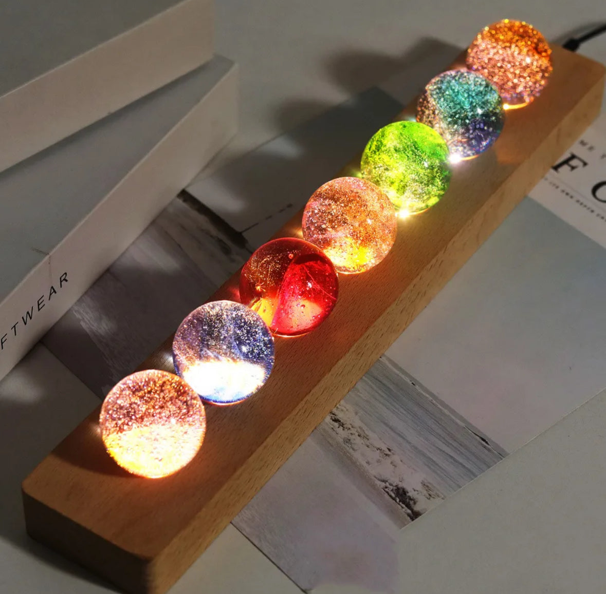 Leuchtende LED Kristall Kugeln