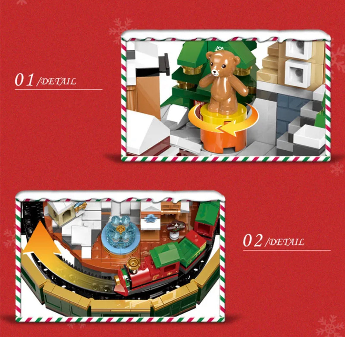 Rotierende Bauklotz Weihnachts Figuren