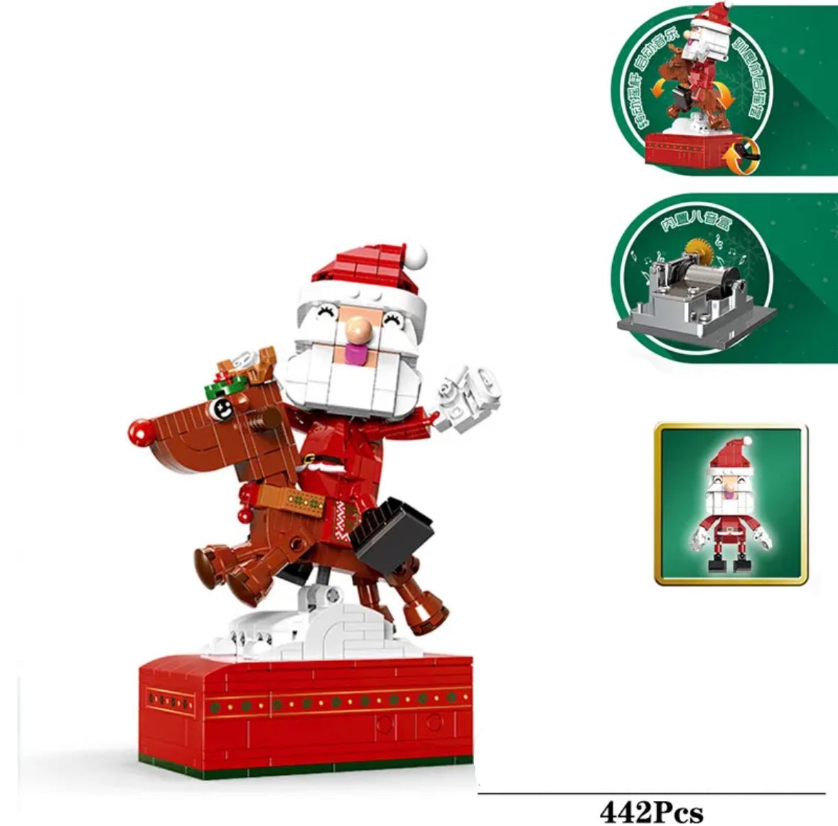 Rotierende Bauklotz Weihnachts Figuren