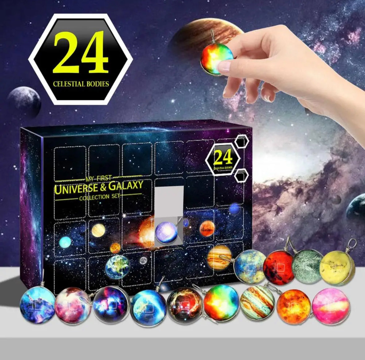 Planeten Anhänger Adventskalender