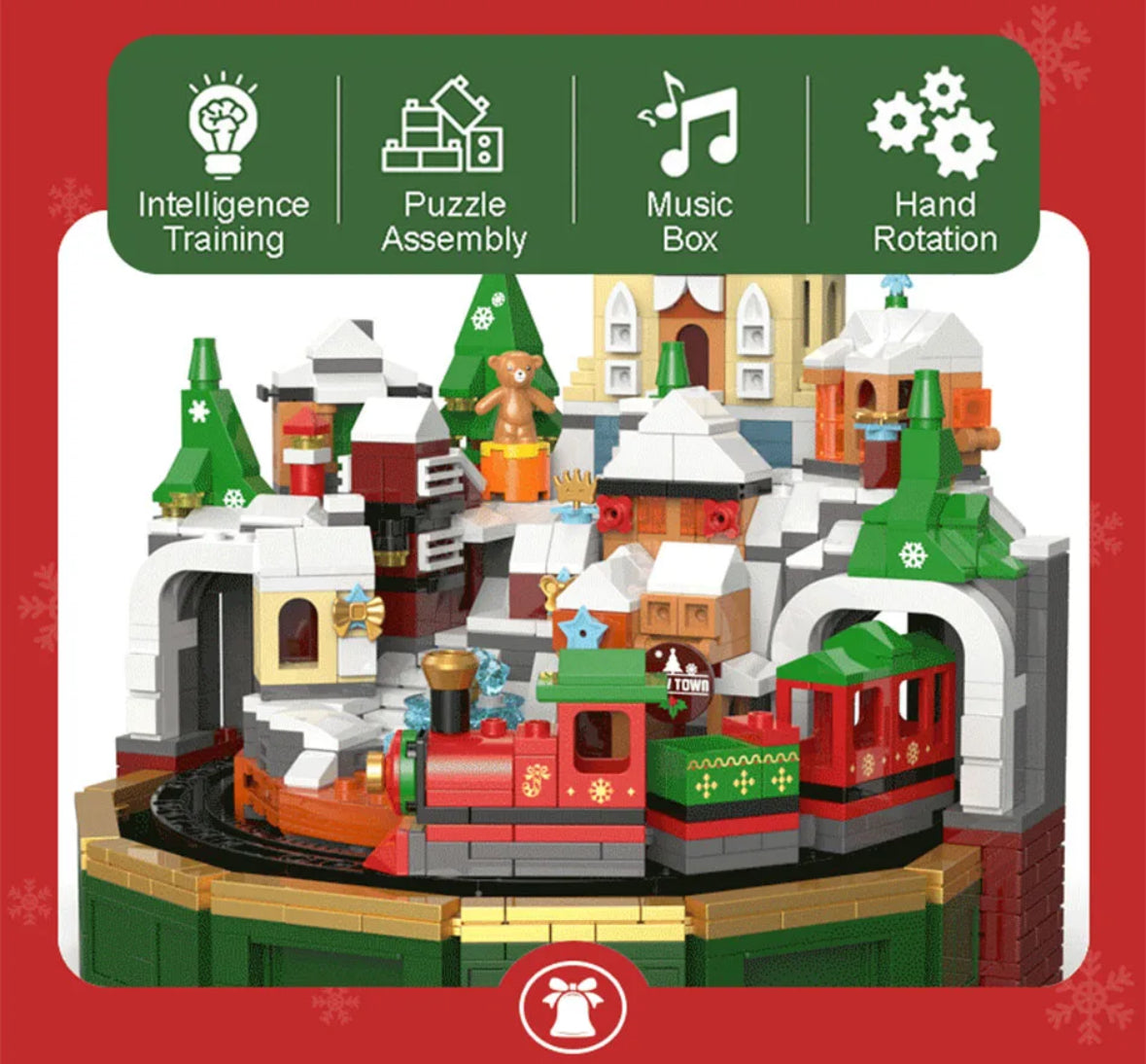 Rotierende Bauklotz Weihnachts Figuren