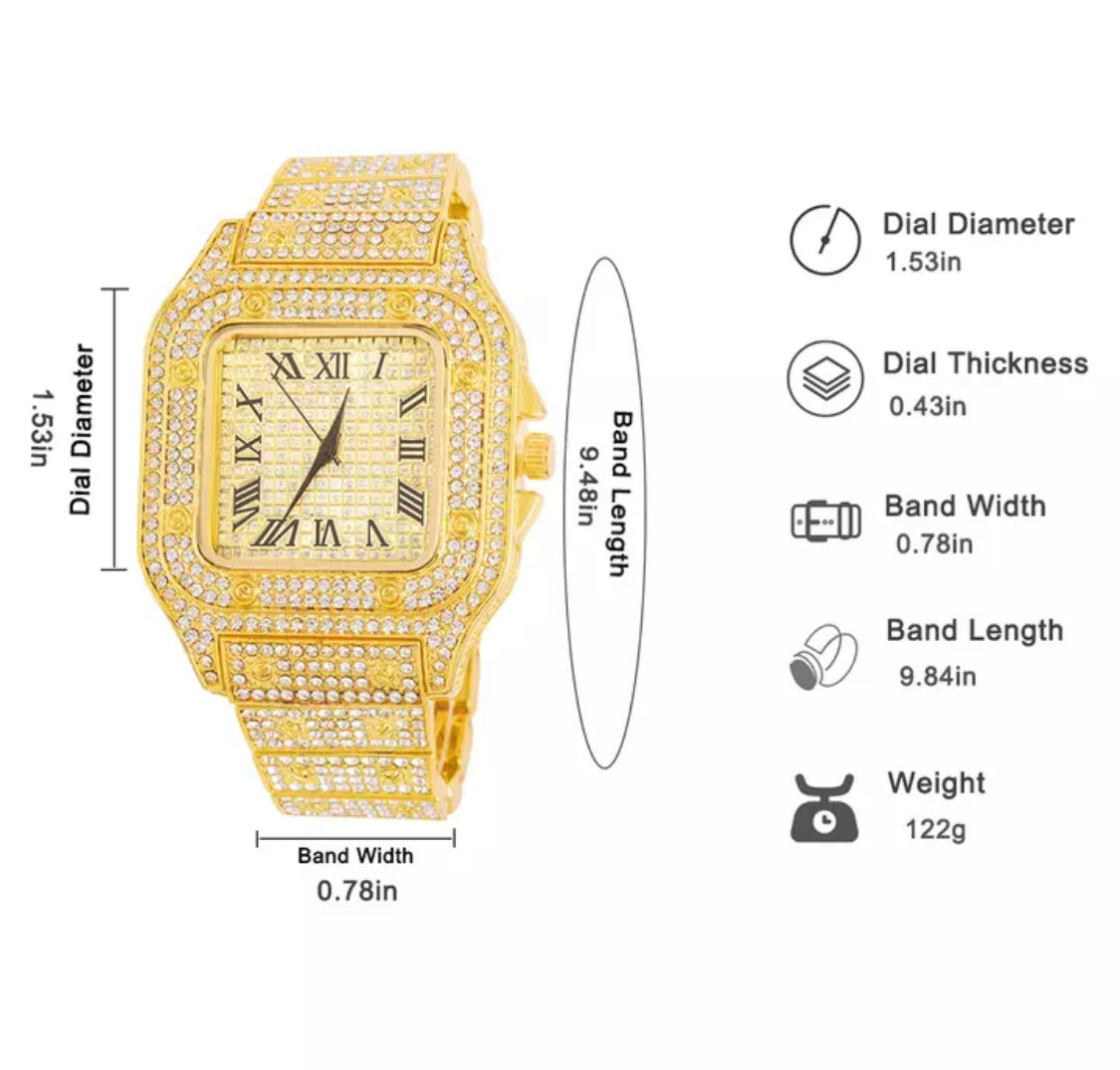 Iced Out Quarz Uhr