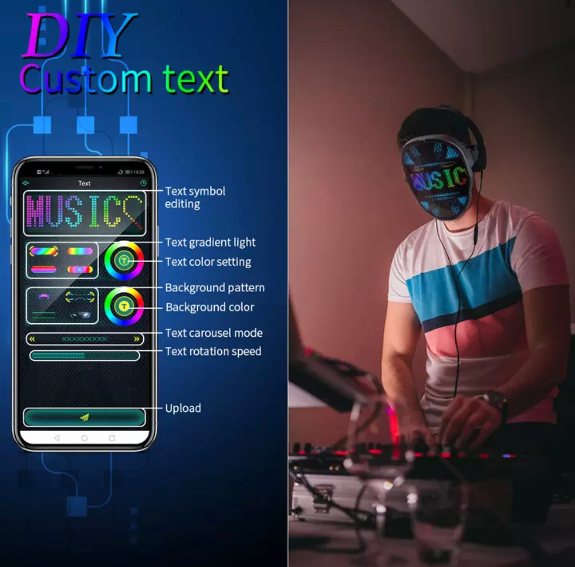Bluetooth Diy LED Maske