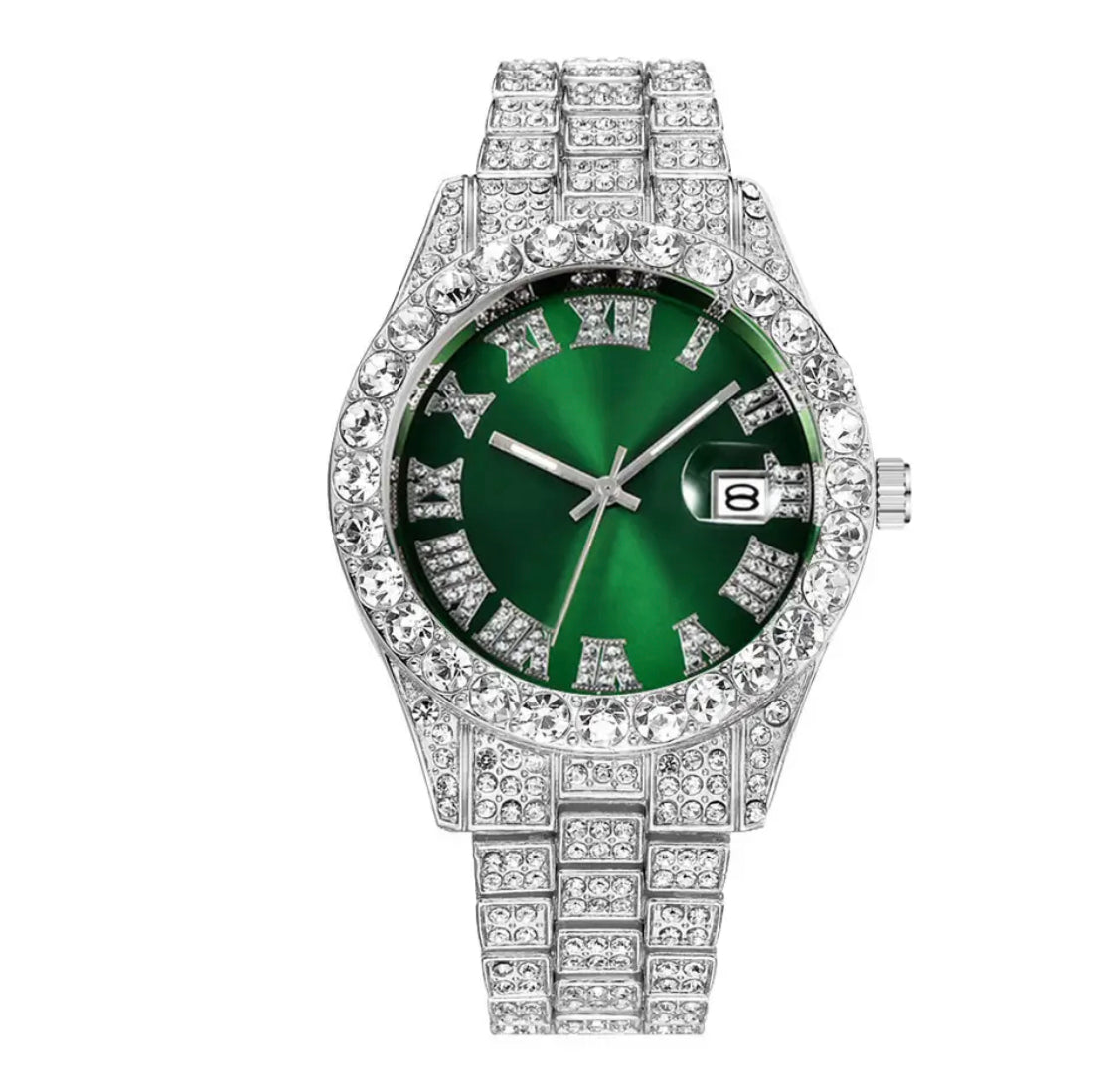 Iced Out Quarz Uhr Rund