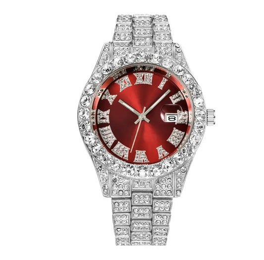 Iced Out Quarz Uhr Rund